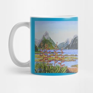 A clear day in Milford Sound, New Zealand Mug